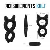 Черное двойное эрекционное кольцо Rooster Kalf - Velv or - в Туле купить с доставкой