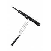 Черный кожаный ошейник-воротник с поводком - Pecado - купить с доставкой в Туле