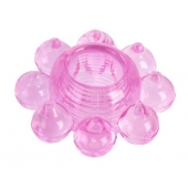 Розовое гелевое эрекционное кольцо-цветок - Toyfa Basic - в Туле купить с доставкой