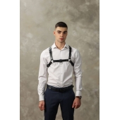 Черная мужская кожаная портупея №4 - БДСМ Арсенал - купить с доставкой в Туле