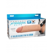 Полый страпон на ремнях 8’’ Hollow Silicone Strap-on - Pipedream - купить с доставкой в Туле
