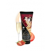 Массажный крем для тела с ароматом клубники и шампанского Sparkling Strawberry Wine - 200 мл. - Shunga - купить с доставкой в Туле