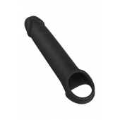 Черная насадка-удлинитель с вибрацией Vibrating Extender With Remote - Dream Toys - в Туле купить с доставкой