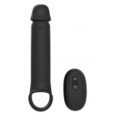 Черная насадка-удлинитель с вибрацией Vibrating Extender With Remote - Dream Toys - в Туле купить с доставкой