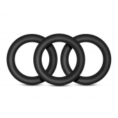 Набор из 3 черных эрекционных колец Black Small Penis Rings - Blush Novelties - в Туле купить с доставкой