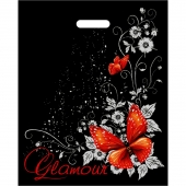 Черный пакет Glamour с вырубной ручкой (38х47 см) - Сима-Ленд - купить с доставкой в Туле