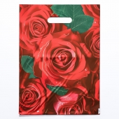 Пакет с цветочным принтом и вырубной ручкой (30х40 см) - Сима-Ленд - купить с доставкой в Туле