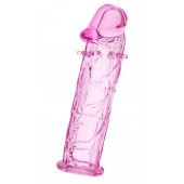 Розовая насадка фаллической формы - 12,5 см. - A-toys - в Туле купить с доставкой