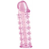 Розовая насадка на пенис с шипами - 12,5 см. - A-toys - в Туле купить с доставкой