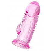 Розовая насадка на пенис с шипиками и коготком - 13,5 см. - A-toys - в Туле купить с доставкой