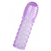 Фиолетовая рельефная насадка на пенис - 13,5 см. - A-toys - в Туле купить с доставкой