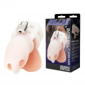 Белая клетка для пениса Silicone Small 2 in Cock Cage With Ball Divider - BlueLine - купить с доставкой в Туле