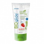 Гель-смазка на водной основе с ароматом клубники BioGlide - 80 мл. - Joy Division - купить с доставкой в Туле