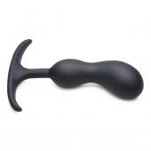 Черный массажер простаты с утяжелителями Premium Silicone Weighted Prostate Plug Medium - 16,3 см. - XR Brands - в Туле купить с доставкой