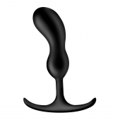 Черный массажер простаты с утяжелителями Premium Silicone Weighted Prostate Plug Medium - 16,3 см. - XR Brands - в Туле купить с доставкой