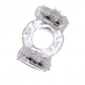 Прозрачное виброкольцо с двумя вибропульками - Toyfa Basic - в Туле купить с доставкой