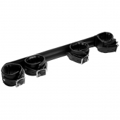 Черная распорка с манжетами для рук и ног Deluxe Rigid Spreader Bar - XR Brands - купить с доставкой в Туле