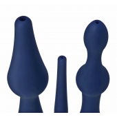 Набор из 3 универсальных насадок для анального душа Universal 3 Piece Silicone Enema Attachment Set - XR Brands - купить с доставкой в Туле