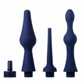 Набор из 3 универсальных насадок для анального душа Universal 3 Piece Silicone Enema Attachment Set - XR Brands - купить с доставкой в Туле