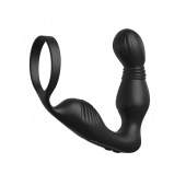 Черный вибростимулятор простаты с эрекционным кольцом Ass-Gasm Pro P-Spot Milker - Pipedream - в Туле купить с доставкой