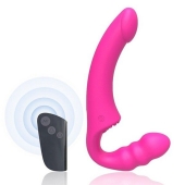 Розовый безремневой страпон Straples Strap-On Dildo - Erokay - купить с доставкой в Туле