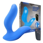 Синий вибромассажер простаты 3,5’’ Remote Control Curve P-spot Massager - 12 см. - Erokay - в Туле купить с доставкой
