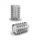 Прозрачная насадка на пенис с шишечками STAY HARD COCK SLEEVE 02 CLEAR - Blush Novelties - в Туле купить с доставкой