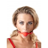 Силиконовый кляп-шар на чёрных ремешках Red Gag silicone - Orion - купить с доставкой в Туле