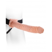 Фаллопротез телесного цвета Hollow Strap-On - 29 см. - Pipedream - купить с доставкой в Туле