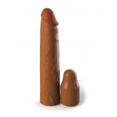 Коричневая насадка на член 2  Silicone X-tension - 20,3 см. - Pipedream - в Туле купить с доставкой