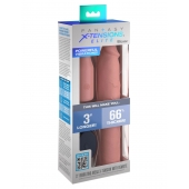 Телесная вибронасадка на член 3  Vibrating Mega X-tension with Remote - 22,9 см. - Pipedream - в Туле купить с доставкой