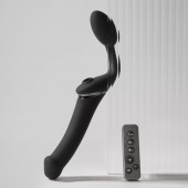 Черный безремневой вибрострапон Strap-On-Me Multi Orgasm Size XL - Strap-on-me - купить с доставкой в Туле