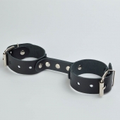 Черные кожаные наручники-фиксатор - Sitabella - купить с доставкой в Туле