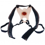 Телесный полый страпон на ремешках - 16,5 см. - Boys of Toys - купить с доставкой в Туле