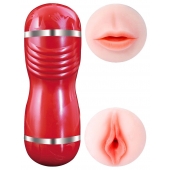 Двусторонний мастурбатор в колбе Cleo - вагина и ротик - Boys of Toys - в Туле купить с доставкой
