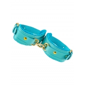 Голубые двуслойные кожаные оковы - Pecado - купить с доставкой в Туле