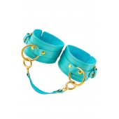 Голубые однослойные кожаные оковы - Pecado - купить с доставкой в Туле