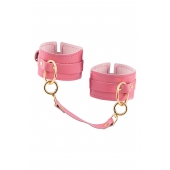 Розовые однослойные кожаные оковы - Pecado - купить с доставкой в Туле