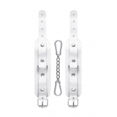 Белые узкие наручники-браслеты со скруглёнными углами - Pecado - купить с доставкой в Туле