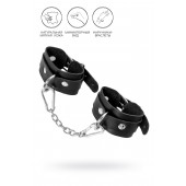 Черные кожаные наручники-браслеты со скруглёнными углами - Pecado - купить с доставкой в Туле