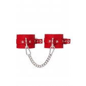 Красные мягкие кожаные оковы с люверсами - Pecado - купить с доставкой в Туле