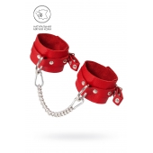 Красные мягкие кожаные оковы с люверсами - Pecado - купить с доставкой в Туле