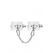 Белые мягкие кожаные оковы с люверсами - Pecado - купить с доставкой в Туле