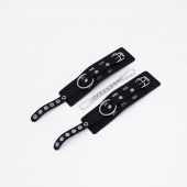 Черные кожаные наручники Sex - Crazy Handmade - купить с доставкой в Туле