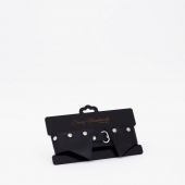 Черный однослойный кожаный ошейник с имитацией воротничка - Crazy Handmade - купить с доставкой в Туле