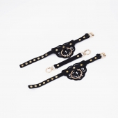 Черные оковы с золотистой фурнитурой - Crazy Handmade - купить с доставкой в Туле
