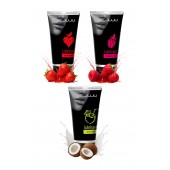 Набор из 3 съедобных лубрикантов JUJU (клубника, малина, кокос) - JuJu - купить с доставкой в Туле
