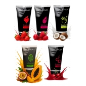 Набор из 5 съедобных лубрикантов JUJU (клубника, малина, тропические фрукты, вишня, кокос) - JuJu - купить с доставкой в Туле