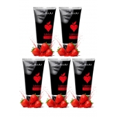 Набор из 5 съедобных лубрикантов JUJU со вкусом клубники - JuJu - купить с доставкой в Туле