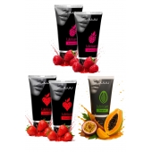 Набор из 5 съедобных лубрикантов JUJU (клубника х 2, малина х 2, тропические фрукты) - JuJu - купить с доставкой в Туле